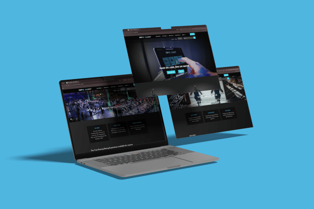 rp3 rowing web mockup