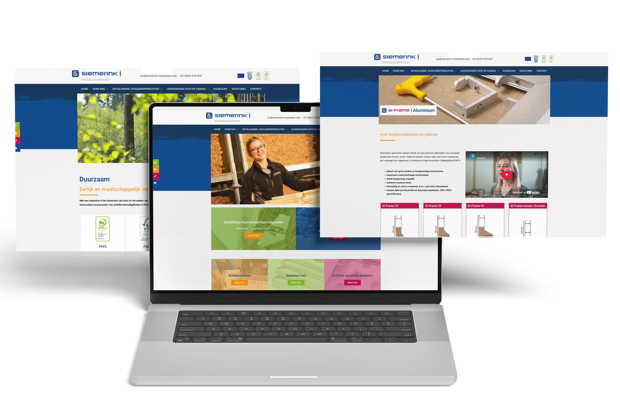 Website mockup Siemerink Houtwaren